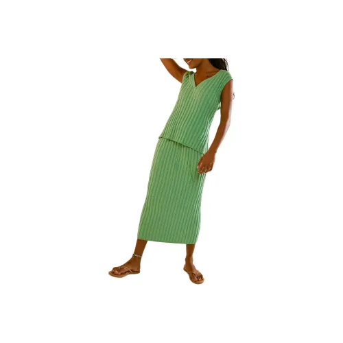 FREE PEOPLE Veda Sweater Set Skirt Set Women's Glass Grass