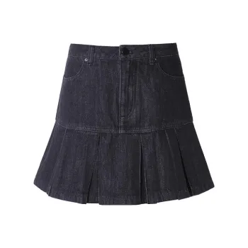 LOFT SHINE SS22 Cropped Skirt Denim Black