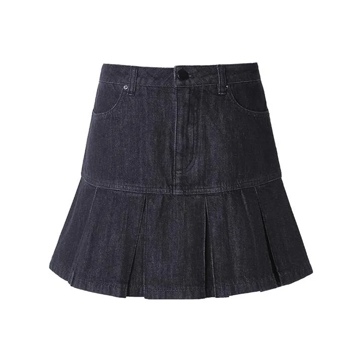 LOFT SHINE SS22 Cropped Skirt Denim Black-0