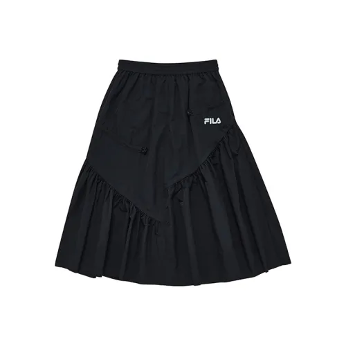 FILA FUSION TOKYO STUDIO Casual Long Skirts Women's Pitch Black