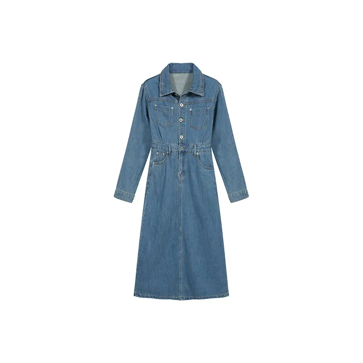 ETSE Long Sleeved Dresses Women's Blue-0