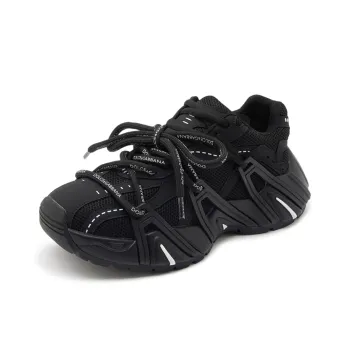 BBMTR Chunky Sneakers Women's Low Top Black/Red
