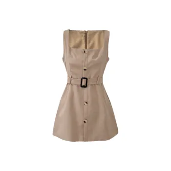 Udon House Sleeveless Dress Women's Khaki