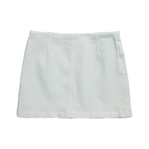 Calvin Klein JENNIE Series Denim Short Skirts Women's Light Emerald Green