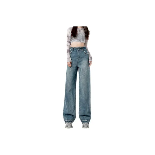 YINLEI Jeans Women's Vintage Blue