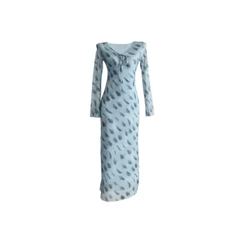 PLANE DRIFT Long Sleeved Dress Women's Mint Print