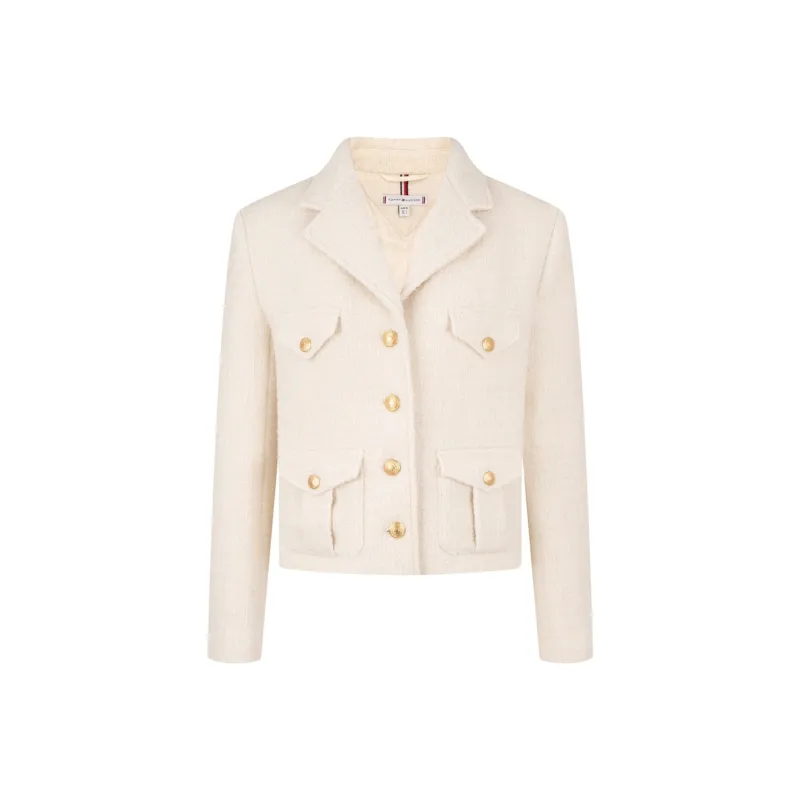 Tommy Hilfiger Business Suit Short Coat Women's Ecru-0