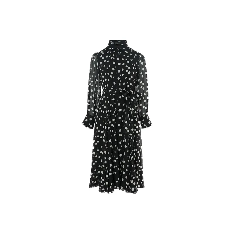 BESIONIA SS25 Long Sleeved Dress Women's Black Pattern-0