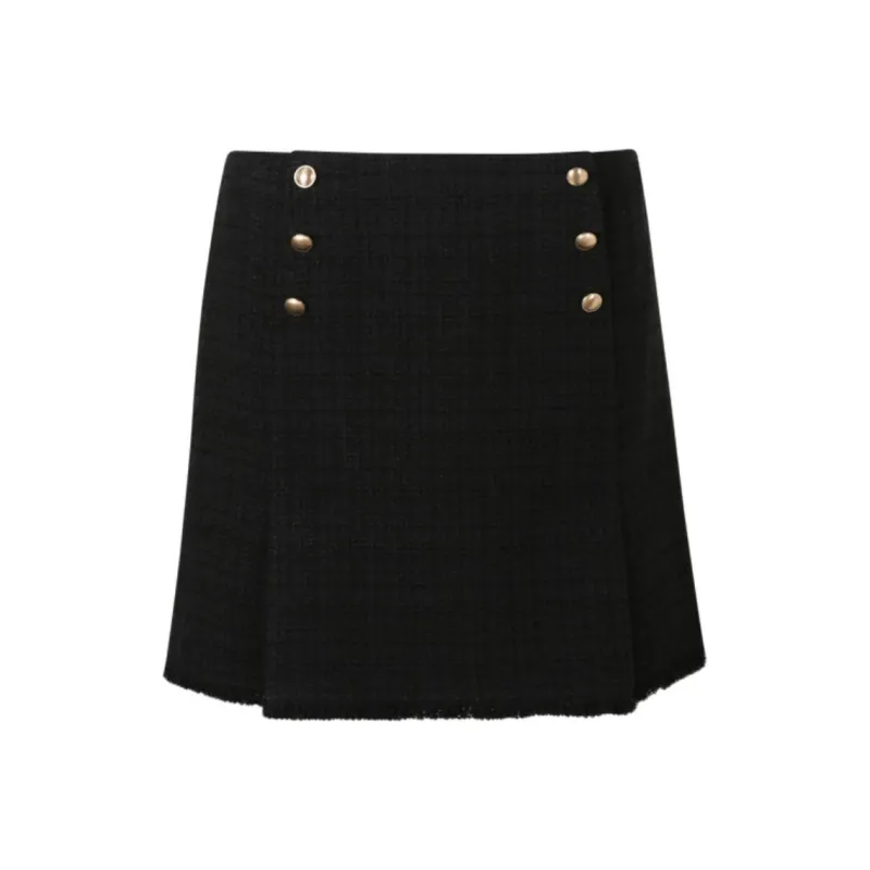 III VIVINIKO Casual Short Skirts Women's Black-0
