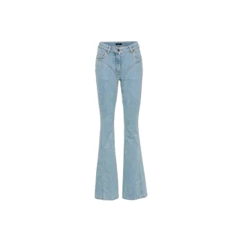 Mugler Rhinestone embellished Flared Jeans
