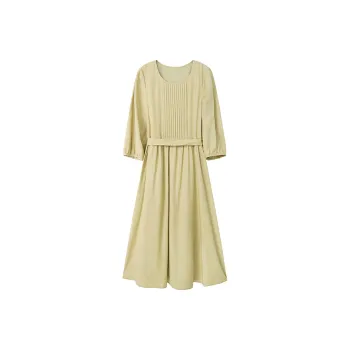 Fragment Long Sleeved Dress Women's Avocado Green