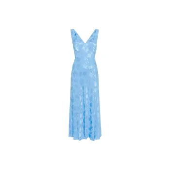Rixo Sandrine V Neck Midi Dress