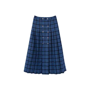 Ouyang Casual Long Skirts Women's Blue