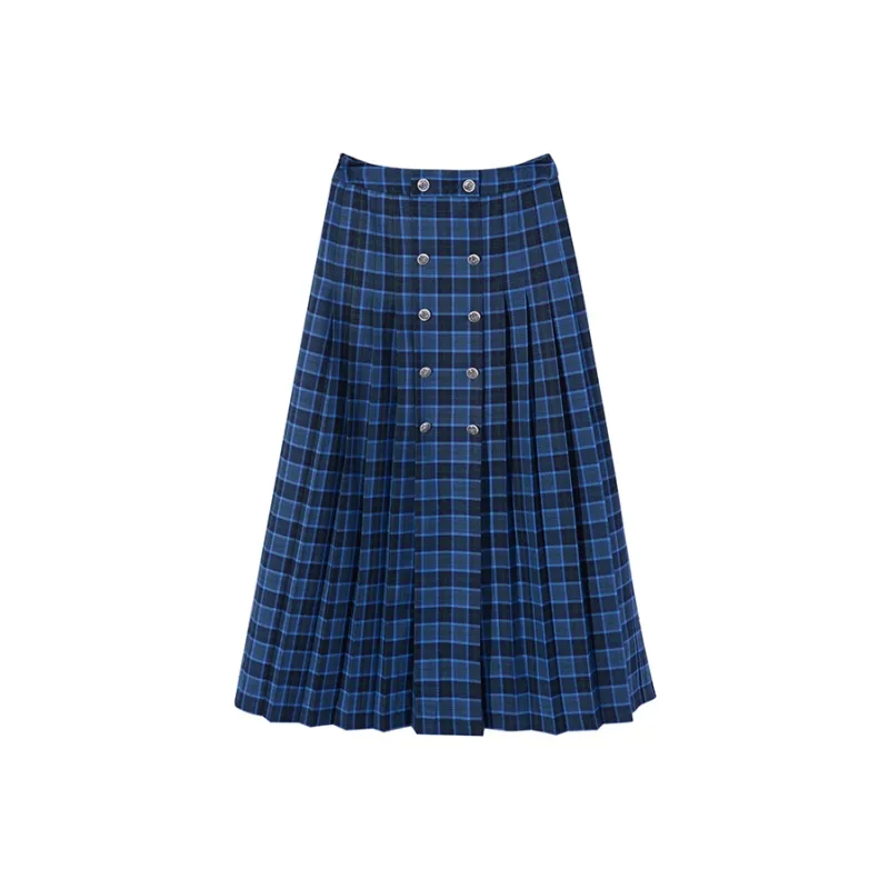 Ouyang Casual Long Skirts Women's Blue-0