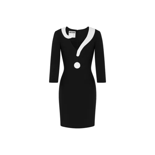 MOSCHINO House Symbols Question Mark Twill Mini Dress