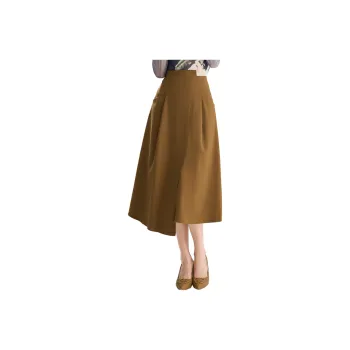 SMEN Casual Long Skirts Women's Coffee