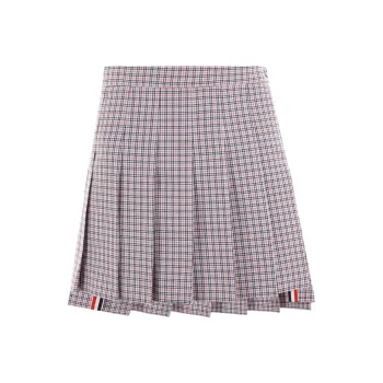 THOM BROWNE Check pattern Pleated Miniskirt