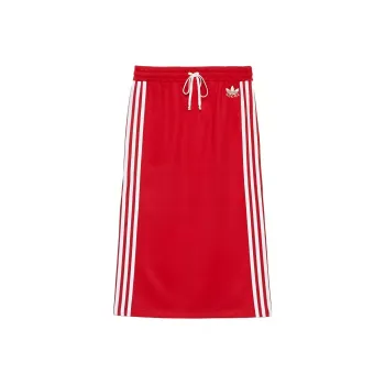 GUCCI X Adidas Cotton Jersey Skirt Bright Red