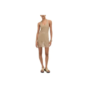 HERMES SS25 Sleeveless Dress Women's Beige