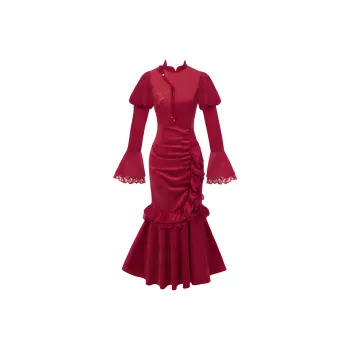 OUTDOORPRINCE Long Sleeved Dress Women's Red