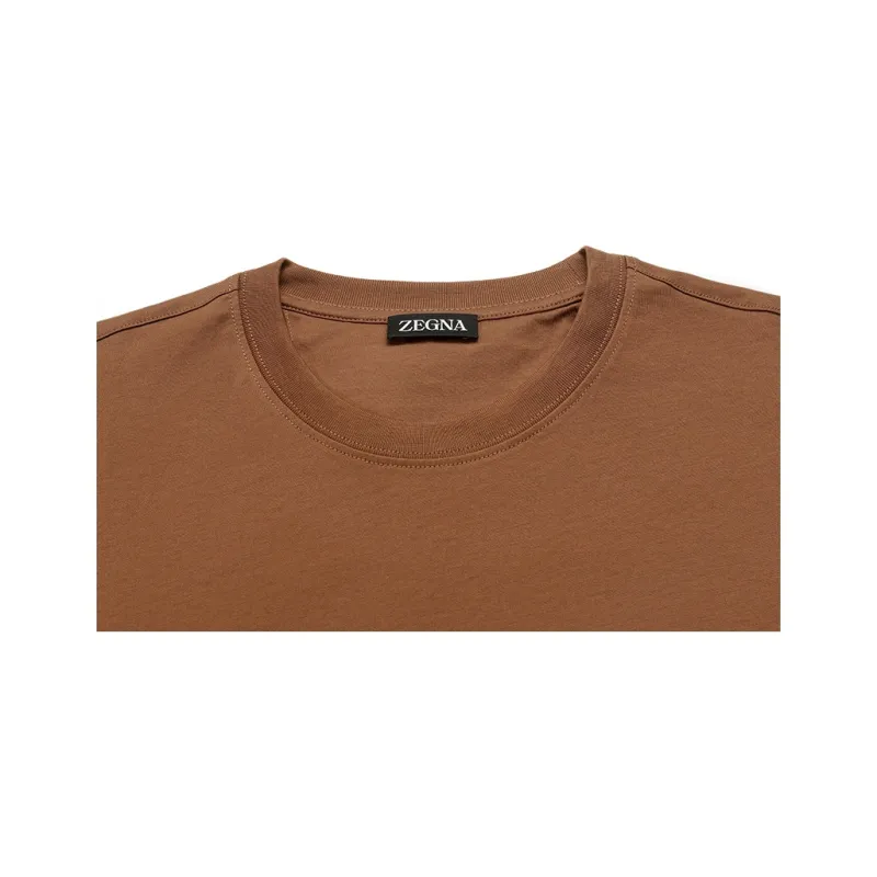 Ermenegildo Zegna Logo Embroidered Crewneck T Shirt-3