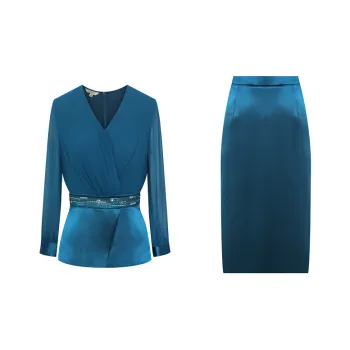 BBLLUUEE Skirt Set Women's Sea Blue