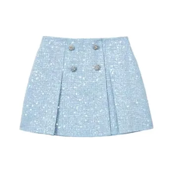 Self portrait FW23 Casual Short Skirts Women's Misty Blue