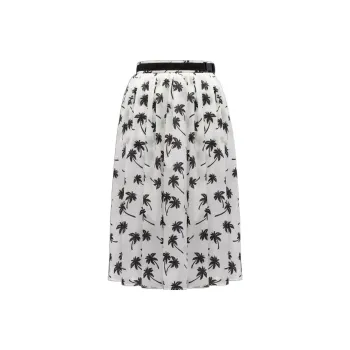 Moncler High Waist Floral Printed Midi Skirt
