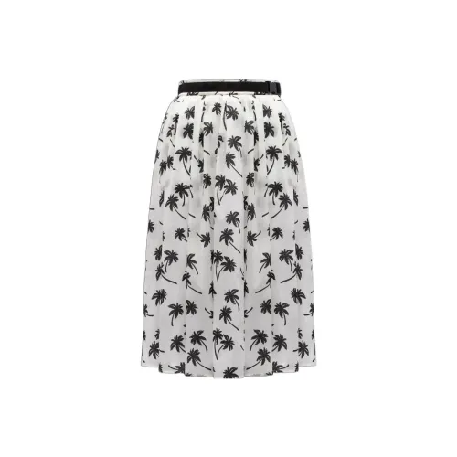 Moncler High Waist Floral Printed Midi Skirt