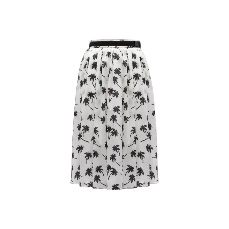 Moncler Palm Tree print Midi Skirt-0