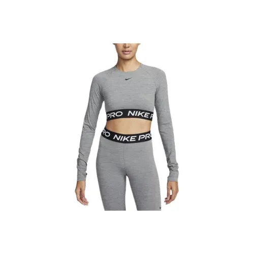 Nike Pro Women's Dri FIT Cropped Long Sleeve Top