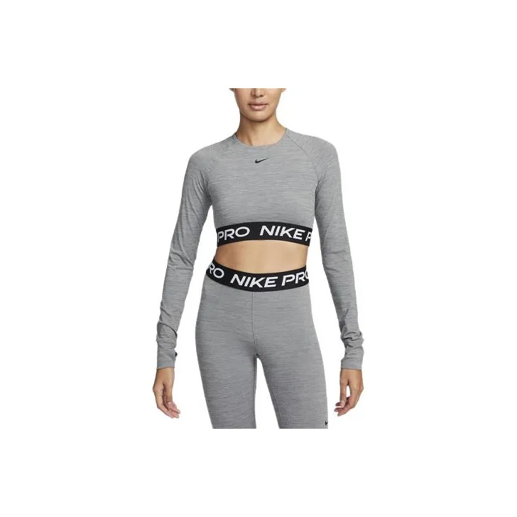 Nike Pro Women's Dri FIT Cropped Long Sleeve Top-0