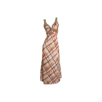 SECFLY OFFICIAL Slip Dress Women's Vintage Plaid