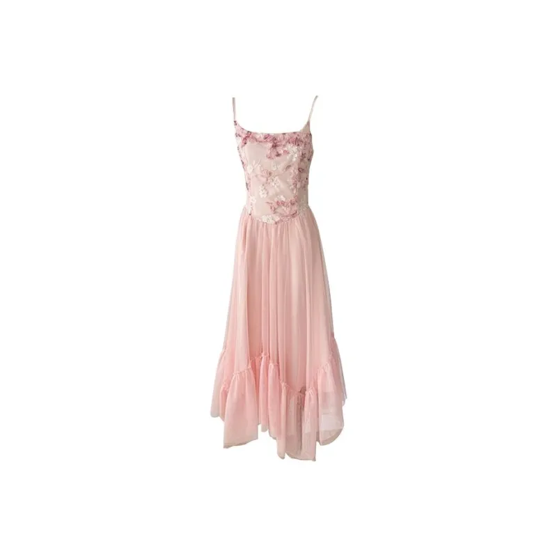 HUINIAN Slip Dress Women's Smoke Pink Purple-0