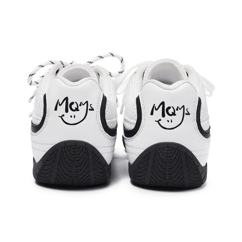 MASONONCE Racing Shoes, German Army Trainers Low Top Skateboard Shoes Unisex Black White-4