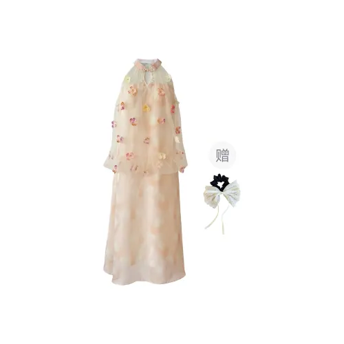 PAVEA Sleeveless Dress Women's Pink+Hair Tie Comes With