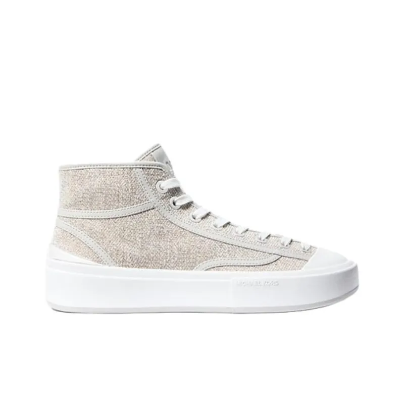 MICHAEL KORS Jude High Top Canvas Shoes Women's Beige-1