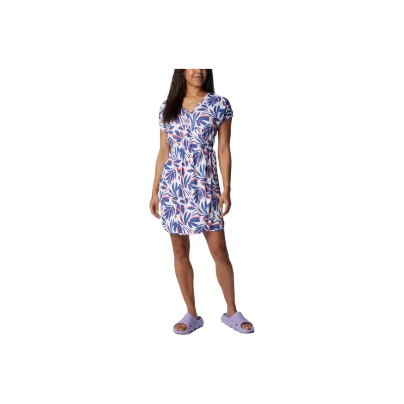 Columbia Women's Chill River™ Print Wrap Dress Short-Sleeved Dresses Women's White Tamarillo-0