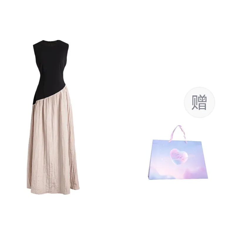 Aghr Sleeveless Dress Women's Black Pink-6