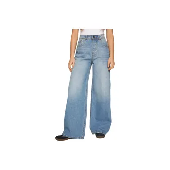 NASTY GAL The Denim Baggy Jeans Jeans Women's Light Blue Washed