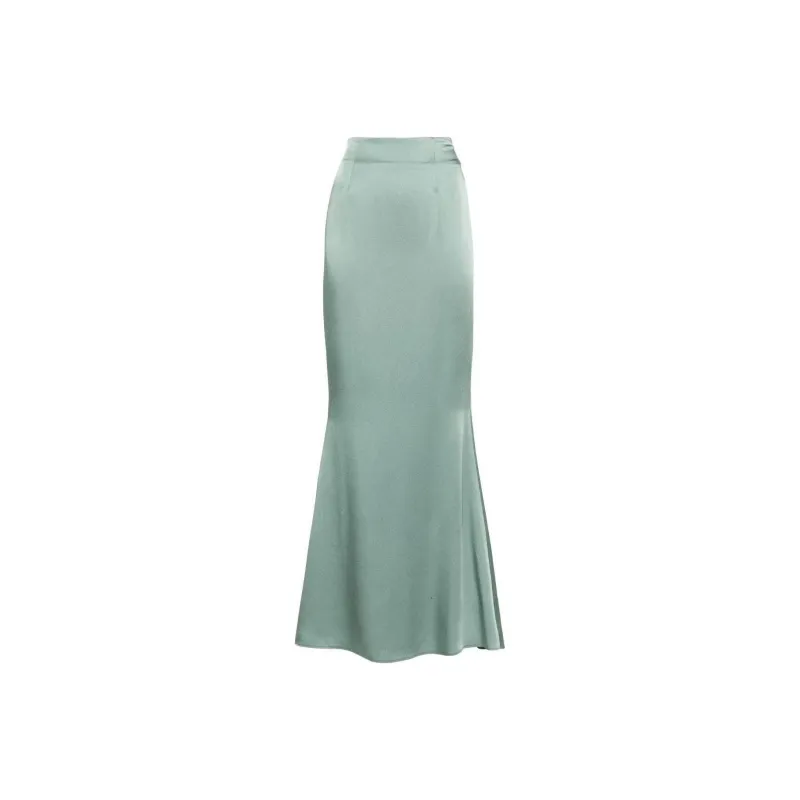 STYLAND Satin Godet Maxi Skirt-0
