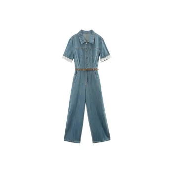 A Paradise For Awakening Jumpsuit Women's Denim Light Blue