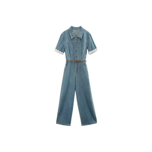 A Paradise For Awakening Jumpsuit Women's Denim Light Blue