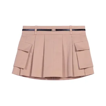 Maje Pleat detail Belted Mini Skirt