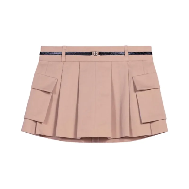 Maje Pleat-detail Belted Mini Skirt-0
