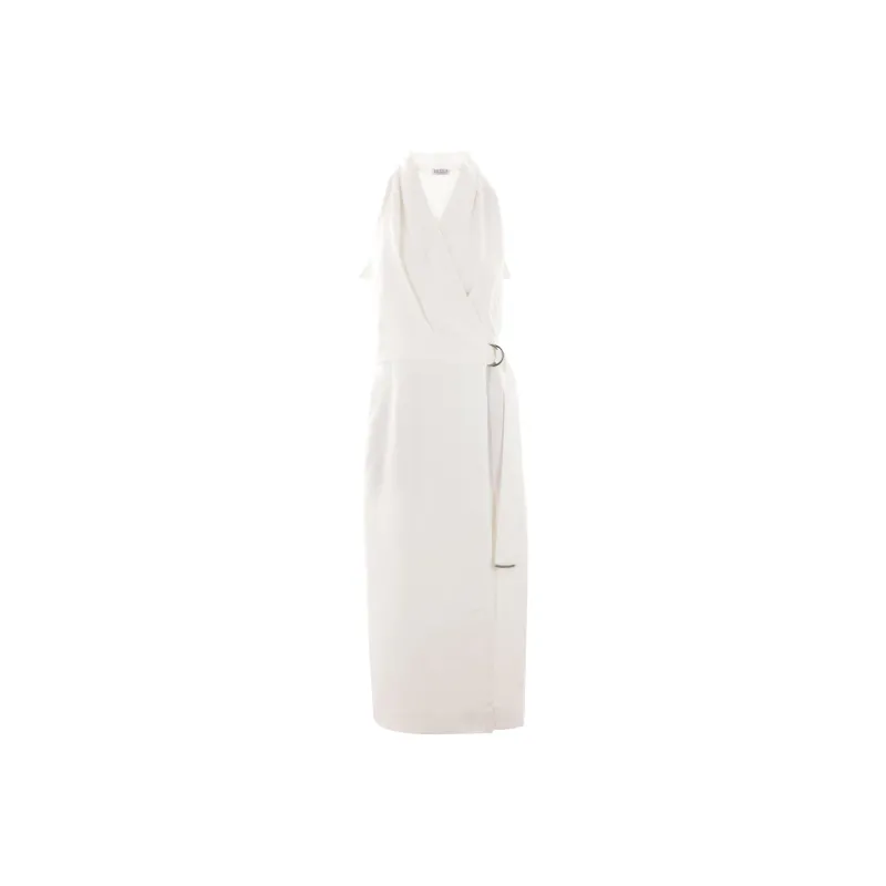 Brunello Cucinelli V neck Belted Wrap Dress-0