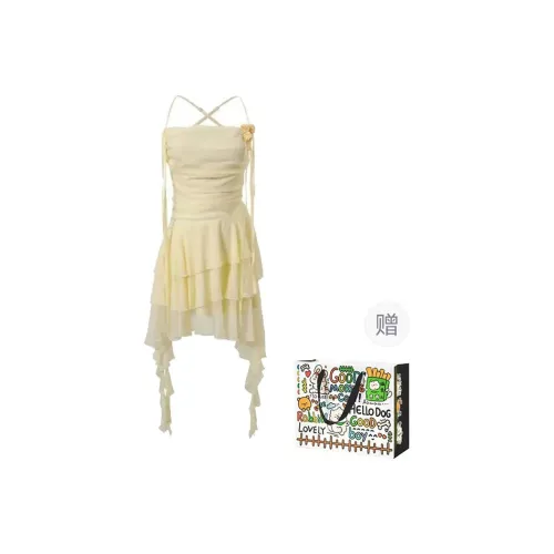BVODE Slip Dresses Women's Yellow Shopping Bag