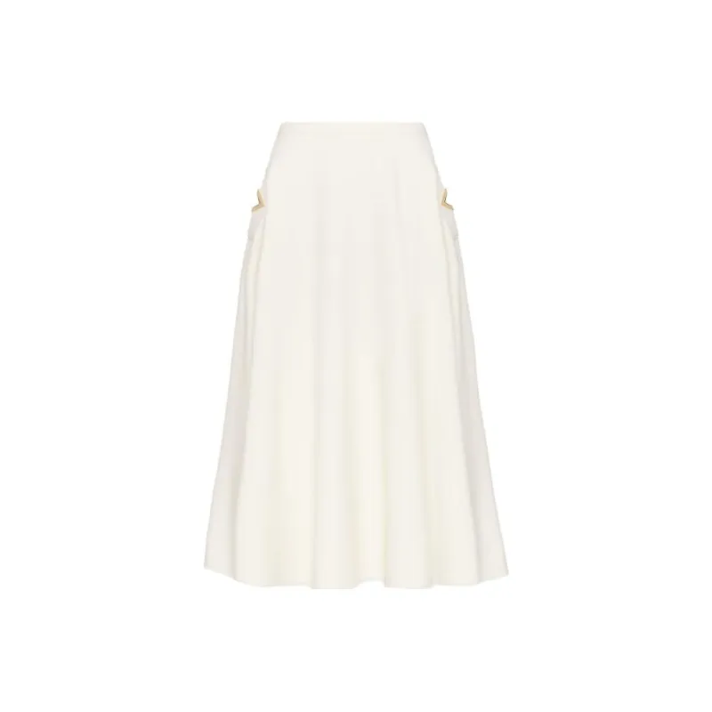 Valentino Crepe Couture High Waist Midi Skirt-4