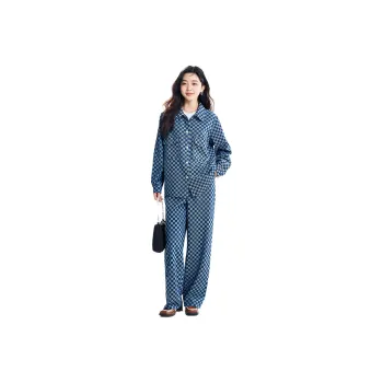 Coredorm Casual Suit Women's Denim Plaid