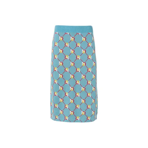 Adidas Neo Casual Long Skirts Women's Vintage Blue